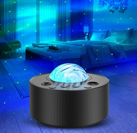 Nordlysprojektor med stjernehimmel og musikk