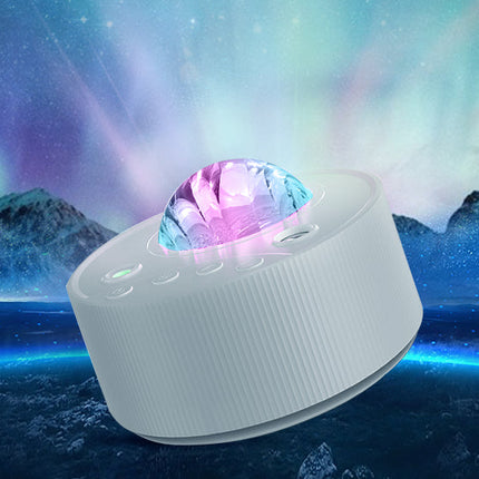 Nordlysprojektor med stjernehimmel og musikk