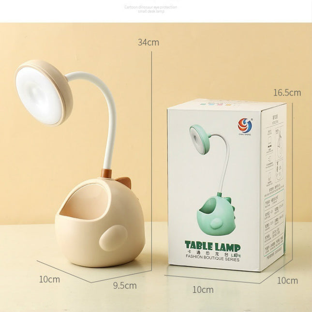 Justerbar dinosaur LED-lampe for skrivebord