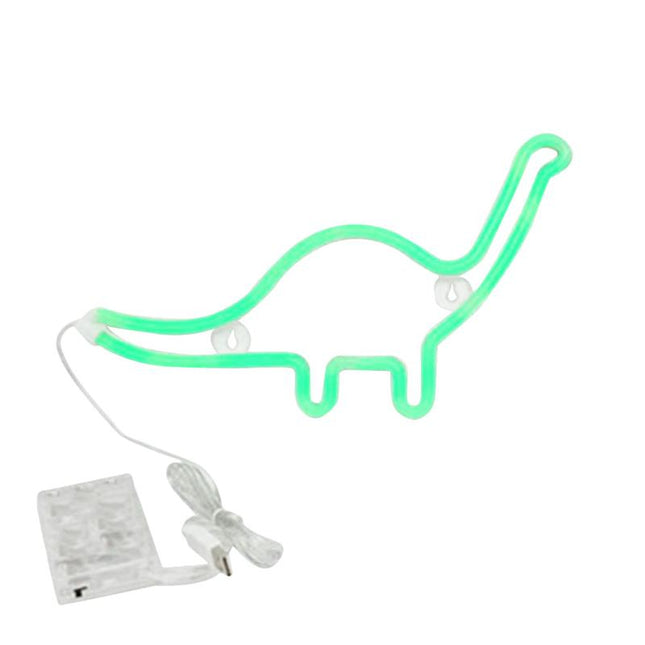 Grønn dinosaur neonlampe for barnerom