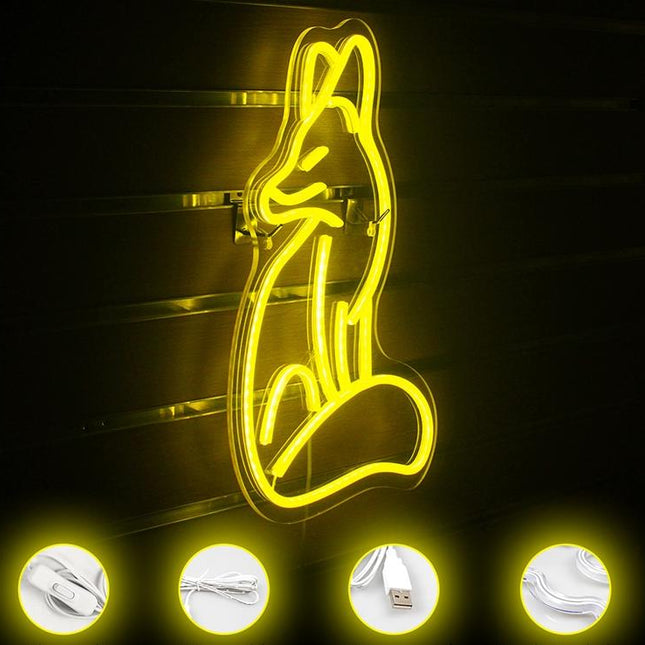 Rev neonlampe for dekorativ veggbelysning