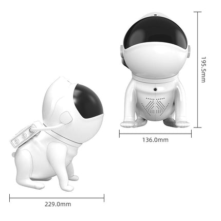 Stjerneprojektor nattlys i søtt astronaut-design