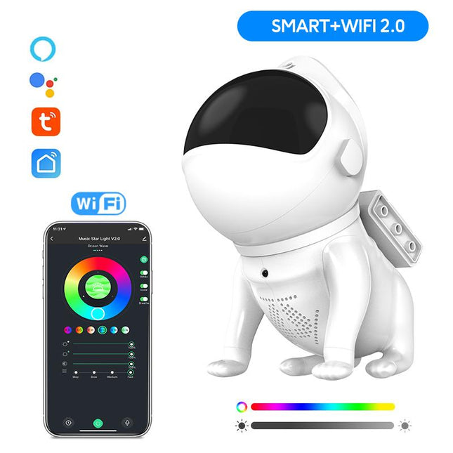 Stjerneprojektor nattlys i søtt astronaut-design