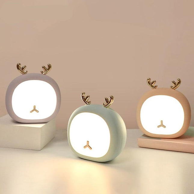 Minimalistisk LED nattlys formet som hjort