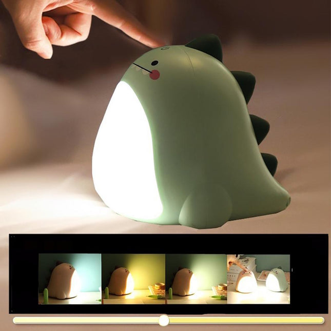 Dinosaur nattlys grønn eller rosa