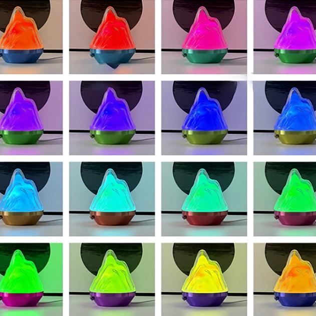 Fjell nattlampe med 16 farger