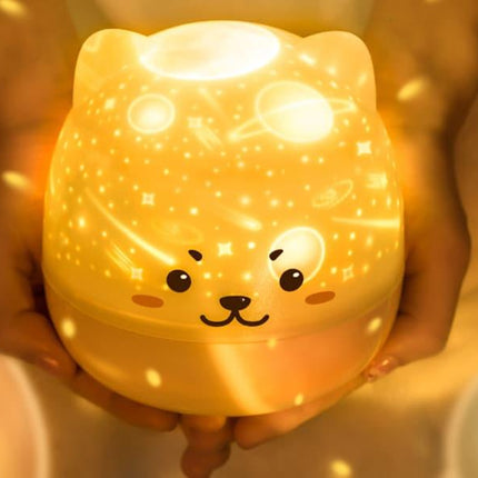 Nattlampe projektor med musikk katt design