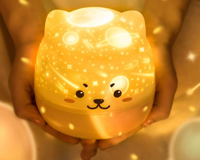 Nattlampe projektor med musikk katt design