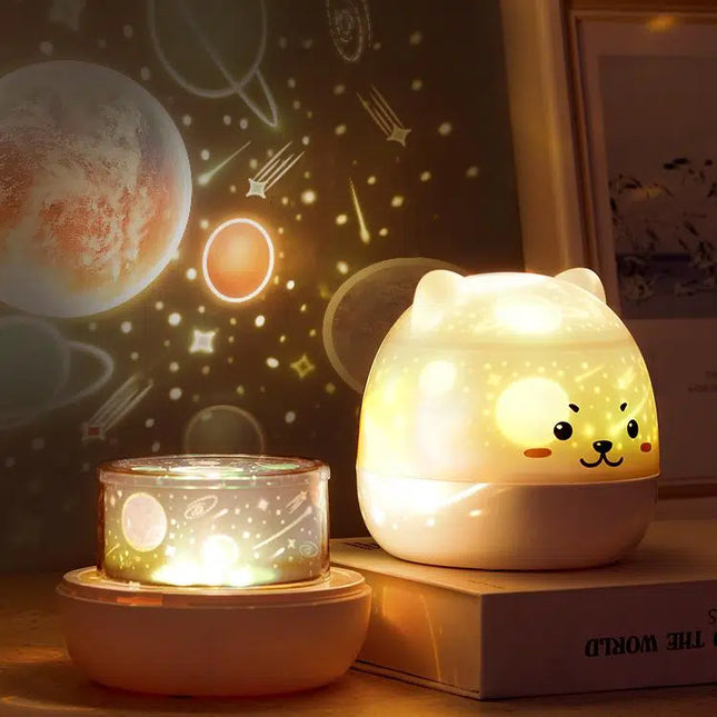 Nattlampe projektor med musikk katt design