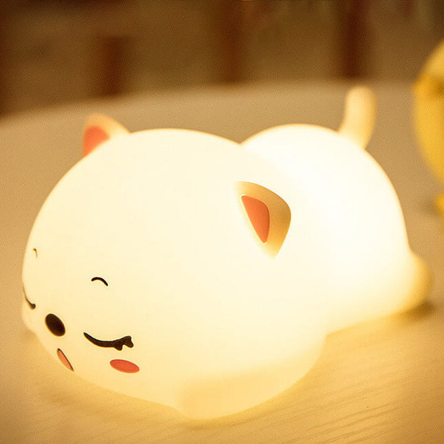 Kawaii nattlampe katt med fargeskift