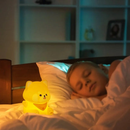 Myk kawaii nattlampe hund i silikon