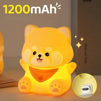 Myk kawaii nattlampe hund i silikon