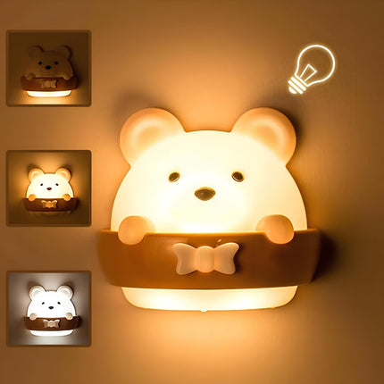 Oppladbar nattlampe bjørn med dimmefunksjon
