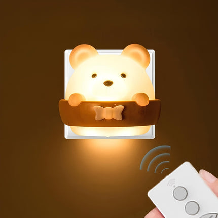 Oppladbar nattlampe bjørn med dimmefunksjon