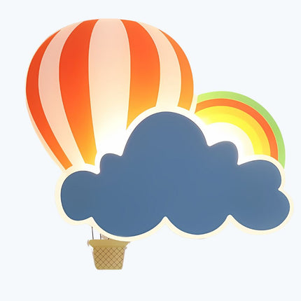 Vegg nattlys med sky og luftballong