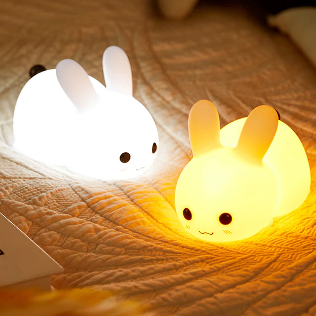 Justerbar silikon nattlampe kanin med touch