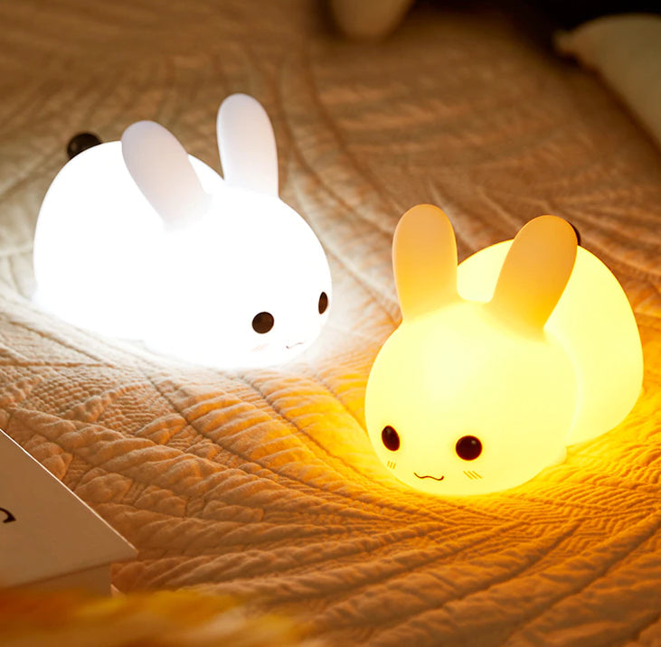 Justerbar silikon nattlampe kanin med touch