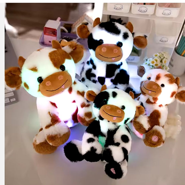 Søt ku kosedyr med LED-lys