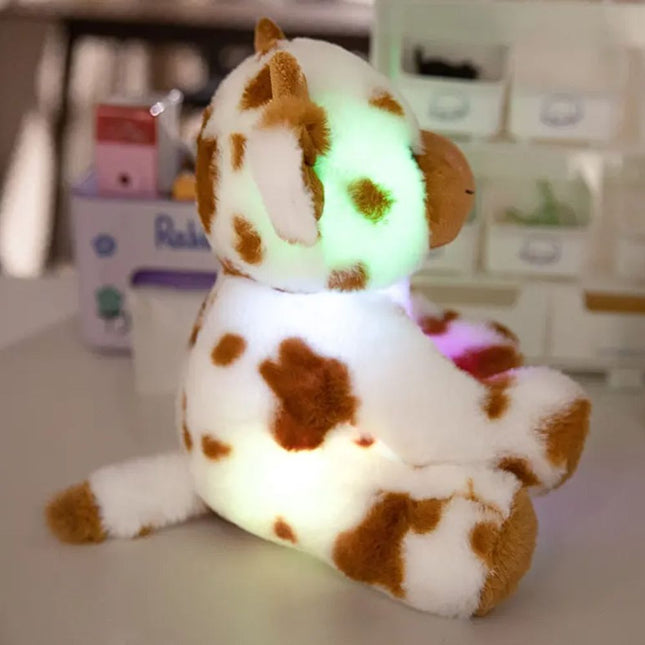 Søt ku kosedyr med LED-lys