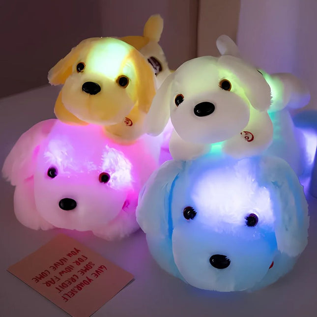 Lysende hund kosedyr med LED