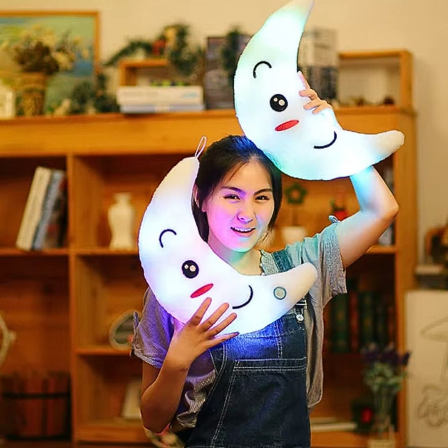 Lysende måne plysjpute med LED