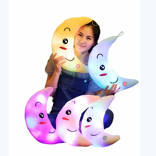 Lysende måne plysjpute med LED