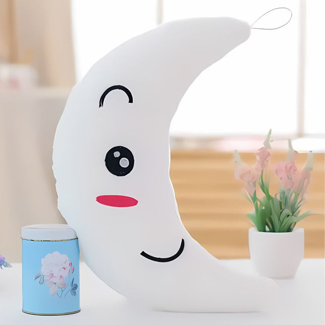 Lysende måne plysjpute med LED