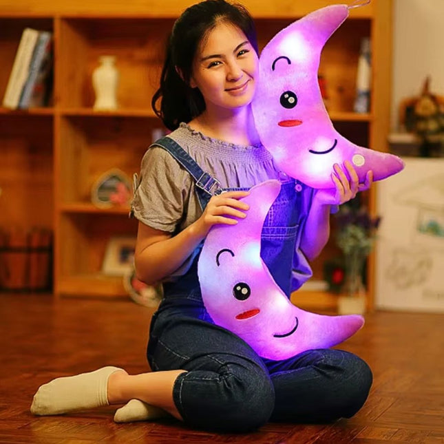 Lysende måne plysjpute med LED