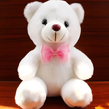 Hvit eller rosa bamse med LED-lys