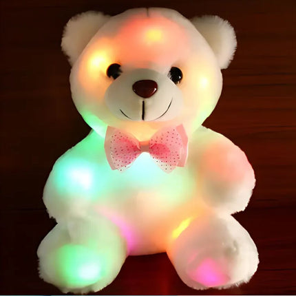 Hvit eller rosa bamse med LED-lys