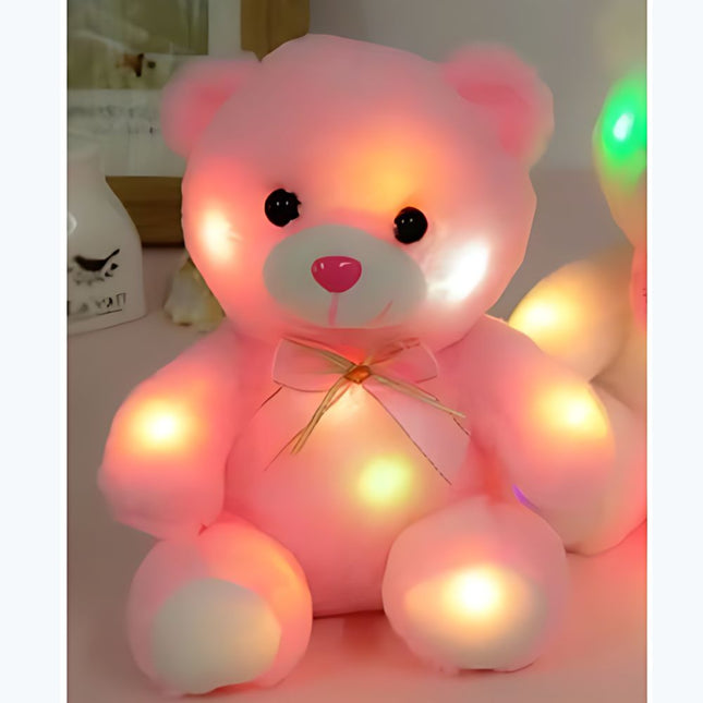 Hvit eller rosa bamse med LED-lys