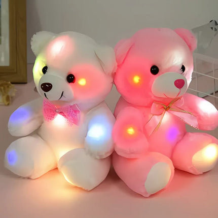 Hvit eller rosa bamse med LED-lys