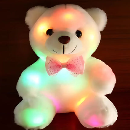 Hvit eller rosa bamse med LED-lys
