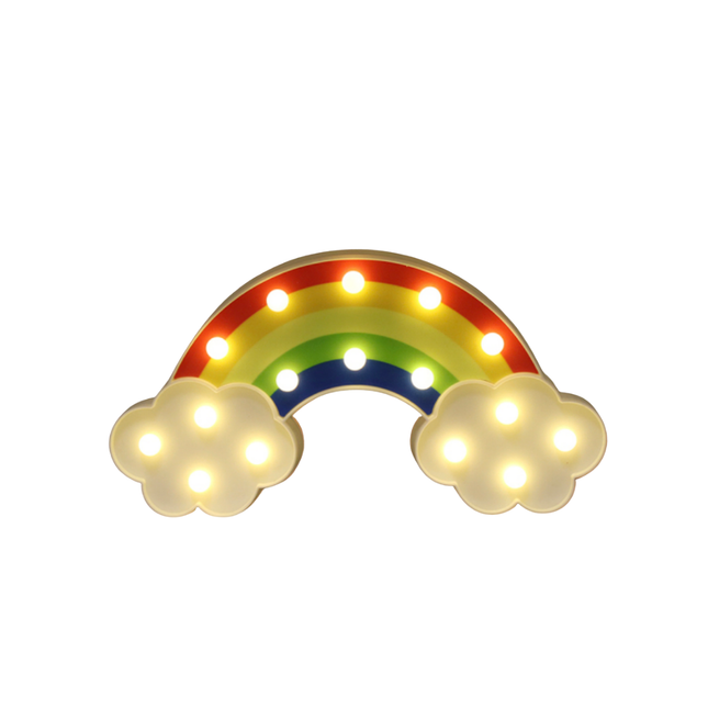 LED vegglampe regnbue med skyer