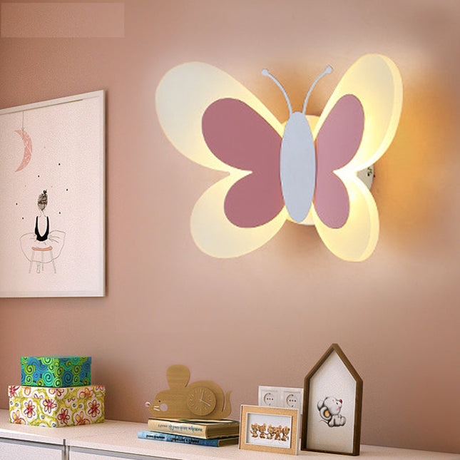 Sommerfugl LED vegglampe for barnerom