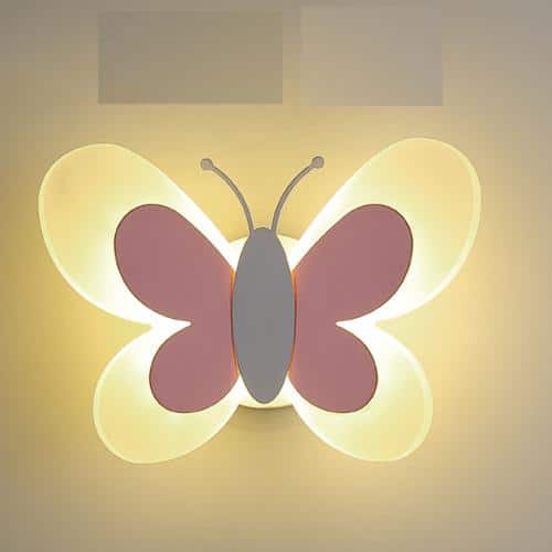 Sommerfugl LED vegglampe for barnerom