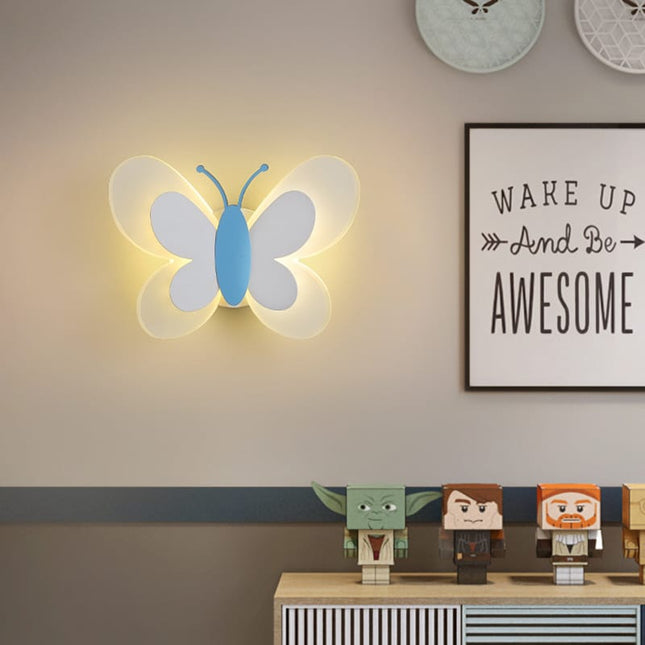 Sommerfugl LED vegglampe for barnerom