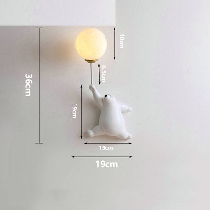 Bjørn vegglampe med ballong til barnerom
