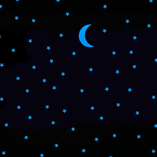 Selvlysende stjerner og måne veggdekor