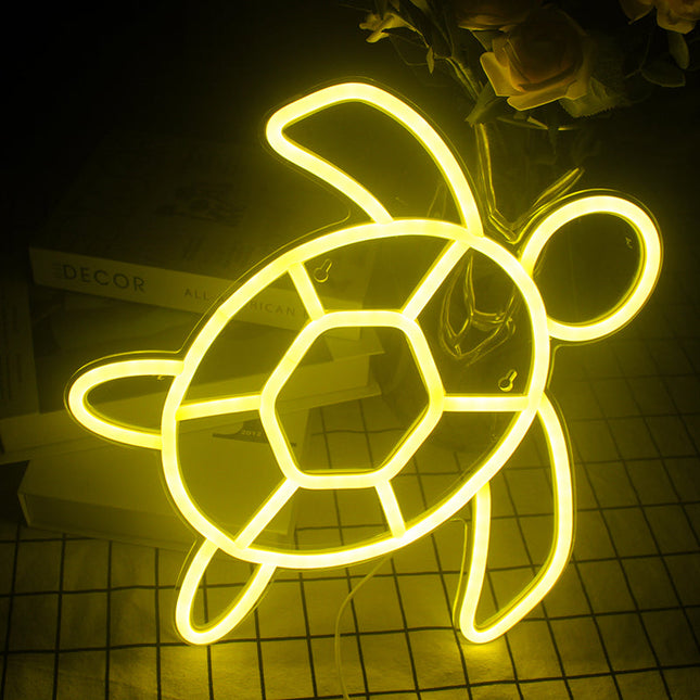 Skilpadde LED neonskilt til veggdekorasjon