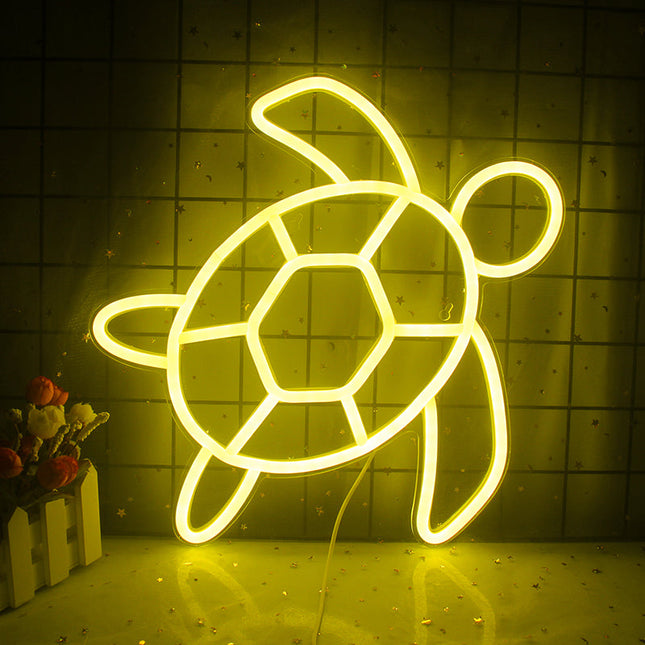 Skilpadde LED neonskilt til veggdekorasjon
