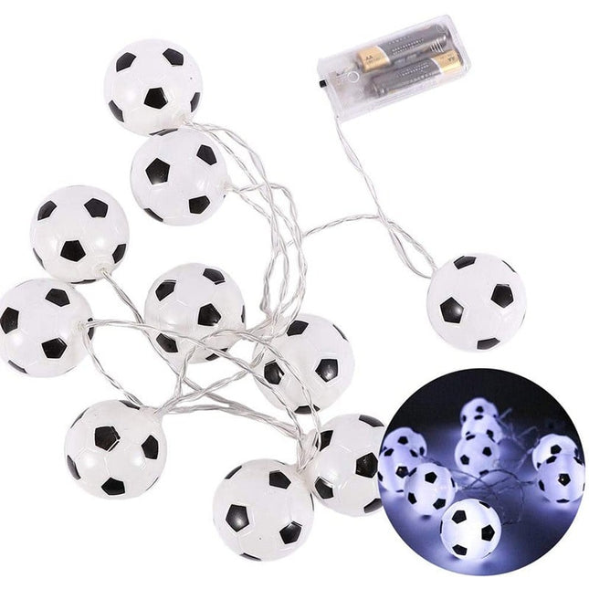 LED lyslenke med fotballer for gutterom