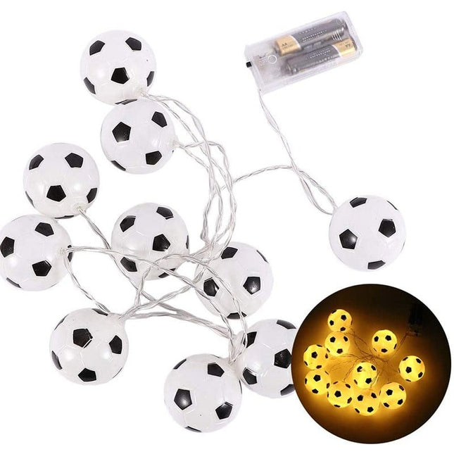 LED lyslenke med fotballer for gutterom