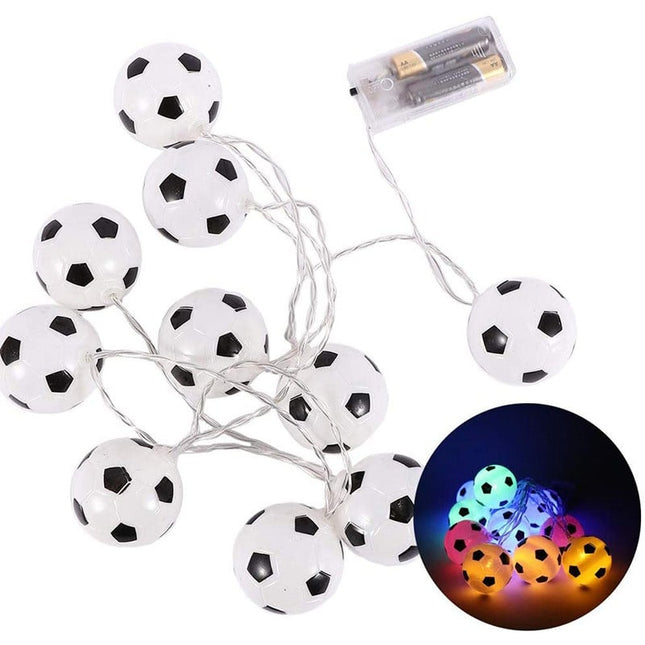 LED lyslenke med fotballer for gutterom