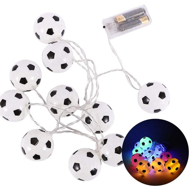 LED lyslenke med fotballer for gutterom