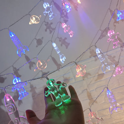 LED lyslenke med romfartstema for barn