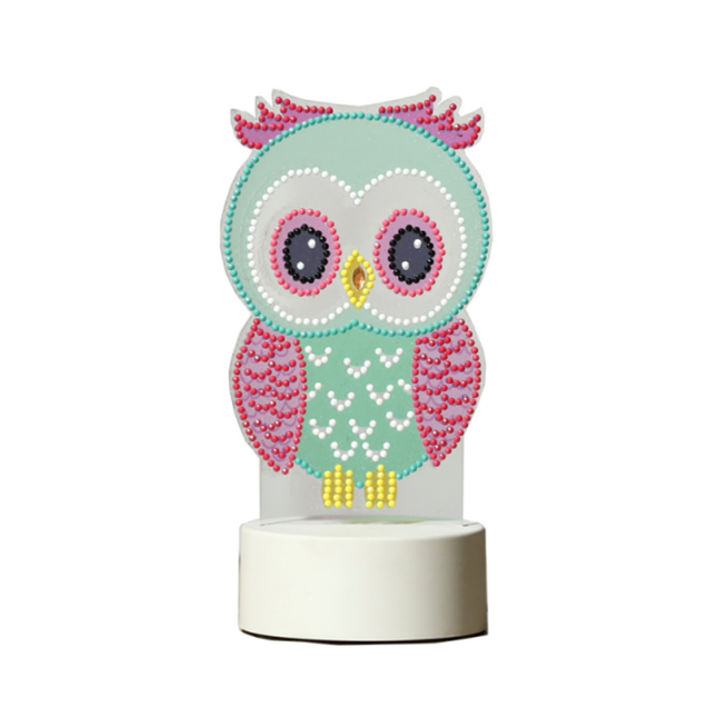 Lag-selv ugle nattlampe med diamanter