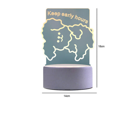 Søt vinkende bjørn 3D-lampe