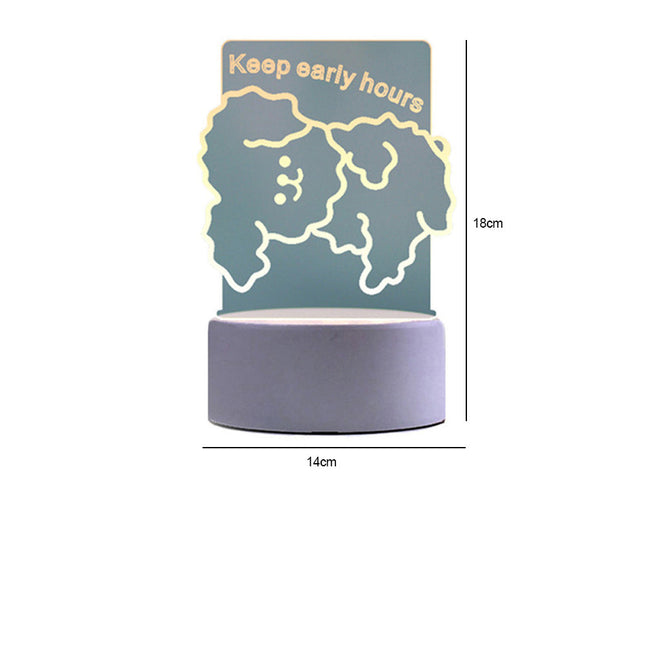 Søt vinkende bjørn 3D-lampe