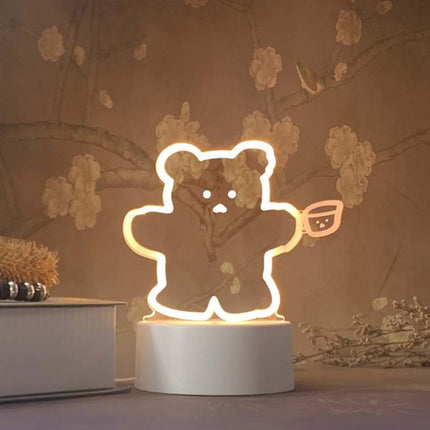Søt vinkende bjørn 3D-lampe